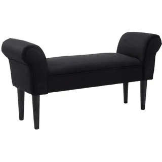 Homcom Sitzbank für Schlafzimmer Flurbank Polsterbank MDF Schaumstoff Grauweiß , Schwarz , Kunststoff , 36x51x102 cm , Wohnzimmer, Sessel, Hocker & Hockerbänke, Sitzhocker