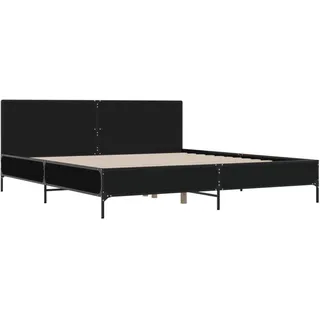 vidaXL Bettgestell Schwarz 200x200 cm Holzwerkstoff und Metall - Schwarz