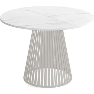 WFL GROUP Naro Ø 100 cm marmor weiß