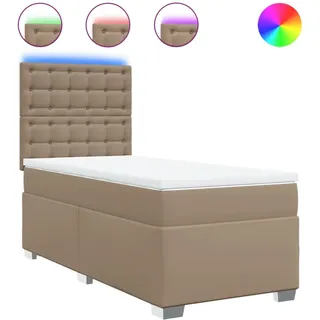 SYFAXTM Boxspringbett mit Matratze Cappuccino-Braun 80x200cm Kunstleder