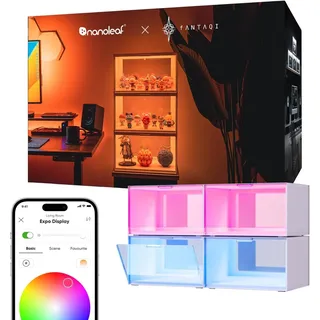 Nanoleaf Smart LED Schuhboxen Sneaker Vitrinen, stapelbare Schuhaufbewahrungsorganisatoren, Sammlungskiste, Figuren- & Sammlerstücke-Showcase (1-Pack Erweiterungsset,