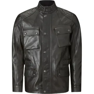 Belstaff Turner Motorrad Lederjacke, schwarz, L