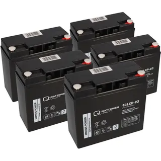 Q-Batteries Akkusatz 60V 23Ah statt 20Ah für ECONELLO Dreirad- und Vierradmobile 5x 12V 23Ah AGM Akku