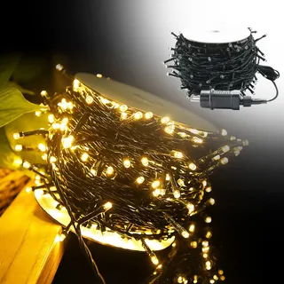 HENGMEI LED Lichterkette, Warmweiß Außen und Innen Lichterkette mit 8 Leuchtmodi für Halloween Deko, Weihnachtsbeleuchtung, Garten, Hochzeit, Party Deko, 50m 500LEDs