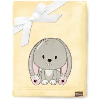 Be Mammy Warme Kuscheldecke Babydecke Blanket Baby Geschenk BE20-168 (Gelb - Kaninchen)