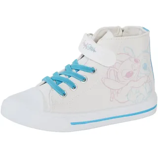 Disney Mädchen Stitch Hi Top Sneaker Canvas Pumps Kinder Teens Stitch & Angel Reißverschluss Sportschuhe