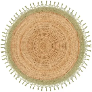 Beliani Teppich geflochten Marts 140/140 cm , Beige , Naturmaterialen , Rund , 140x140 cm , Teppiche und Böden, Teppiche, Flachwebteppiche