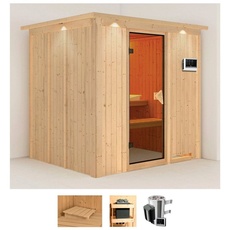 Bild von Sauna »Dima«, (Set), 3,6-kW-Plug & Play Ofen mit externer Steuerung beige