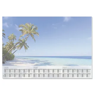 Sigel HO470 Papier-Schreibtischunterlage mit aktuellem 3-Jahres-Kalender, ca. DIN A2, 30 Blatt, vegan, aus nachhaltigem Papier