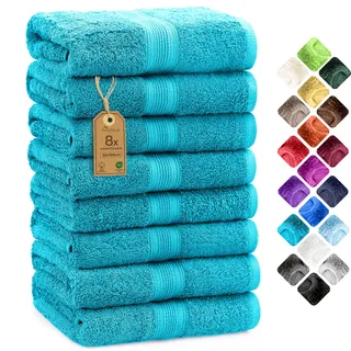 NatureMark Handtuchset 50 x 100 cm türkis 8-tlg.