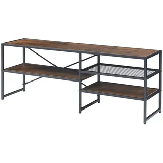 [en.casa] TV Möbel, Lumparland 120 x 30 x 46 cm Schwarz/Walnussoptik