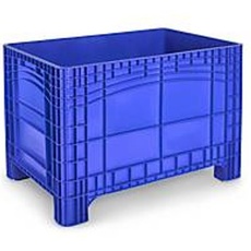 Transport-und Stapelbehälter Noah, ohne Deckel, Boden & Wände geschlossen, Volumen 535 l, Traglast bis 300 kg, 4 Füße, L 800 x B 1200 x H 800 mm, lebensmittelechtes Polyethylen, blau