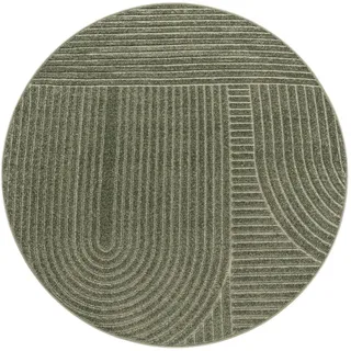 Paco Home Outdoorteppich 200/200 cm Cotton 240 , Grün , Textil , Rund , 200x200 cm , strapazierfähig, für Fußbodenheizung geeignet , Teppiche und Böden, Teppiche, Outdoorteppiche