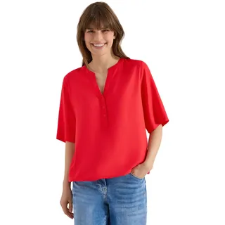 Cecil Kurzarm Bluse mit Split Neck Glazed Apple red L