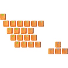 Ranked Gummi-Tastenkappen-Set | Doppelschuss Durchscheinend | OEM-Profil für Mechanische Gaming-Tastatur (Neon Orange, 23 Tasten)