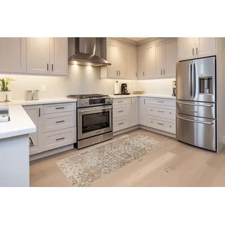 Küchenläufer KAYOOM "Pyron 725", beige, B:60cm H:6mm L:180cm, Polyester, Teppiche, Küchenläufer, Flachgewebe, rutschhemmend, Küche