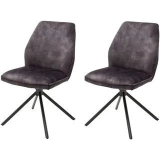 MCA Furniture Esszimmerstuhl Ottawa Polyester grau 2er Set