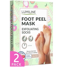 Exfoliating foot peel mask for hard skin, feet peeling socks, baby feet foot peel, foot exfoliant, foot treatment for hard skin, dermatologically tested, 2 pairs (up to size W8/M8.5 EU43)