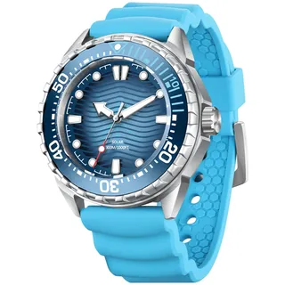 Zunate Solarbetriebene Quarz-Taucheruhr, Nachtleuchtend, Wasserdicht, 300 M, Silikonarmband für Männer und Frauen, Sportreisende