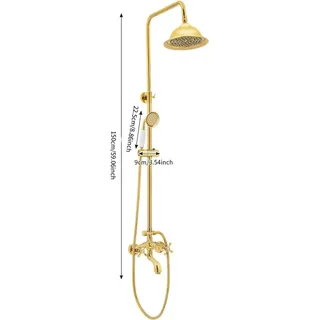 Gold Duschset, modernes Design, 3 Sprühmodi, Gold