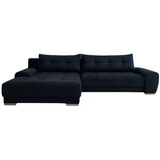 Kaiser Möbel Ecksofa Wave Mit Schlaffunktion, Stoff Soro, Dunkelblau Links , Holz , 281x105 cm , Wohnzimmer, Sofas & Couches, Wohnlandschaften, Ecksofas