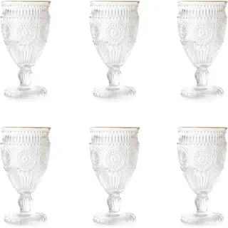 HOMLA Weingläser BARREL mit Goldrand 0,35 l 6er-Set