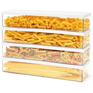 Vtopmart 3.2L Vorratsdosen mit Deckel luftdicht 4er Set, BPA Frei Aufbewahrungsbox Küche,Spaghetti Aufbewahrung Pasta Vorratsbehälter für Nudeln Müsli Cornflakes