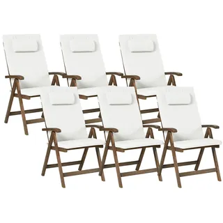 Beliani Amatea Premium Gartenstuhl 54 x 105 x 69 cm weiß 6 St.