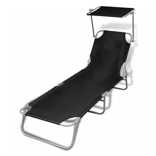 vidaXL Klappliege 189 x 58 x 27 cm Schwarz