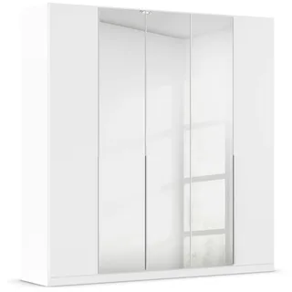 Rauch Möbel Alabama, Kleiderschrank, Farbe Weiß, Breite 226 cm | Schrank, 5-türig, mit Spiegel, Zubehör Premium, für Schlafzimmer, Kinderzimmer, Garderobe, Flur