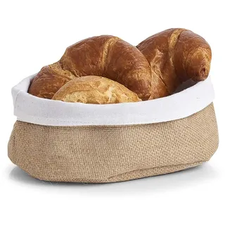 Zeller 25632 Aufbewahrungskorb, Jute/Baumwolle, ca. 22 x 15 x 10 cm, Brotkorb, Brotbeutel, Dekokorb