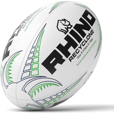 Rhino Recyclone Rugbyball, Weiß, Größe 5