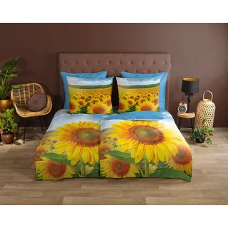 Good Morning Wendebettwäsche Sonne Renforcé gelb Größe 1x 135x200 cm + 1x 80x80 cm