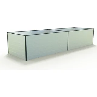 GFP Aluminium Hochbeet KINGSIZE DANIELA - 387 x 119 x 77 cm - Alu natur, Stecksystem, langlebig - Silber