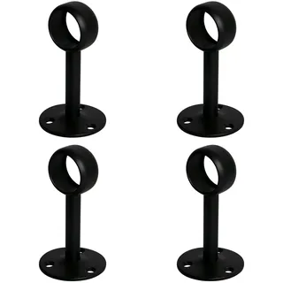 Aopin 4 Stück Rohrlochdurchmesser 19 mm (3/4 Zoll), Edelstahl mattschwarz Flanschstange Halterung Vorhang Duschvorhangstange Deckenhalterung
