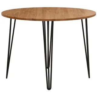 Home Affaire Esstisch »Hairpin« Holztisch aus Eichenholz, mit Metallbeinen, Breite 100 cm