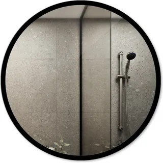 Coloray – Wandspiegel mit Schwarz Rahmen – Rund Spiegel - Glas - Wandmontage - Rund Ø40cm - Schwarz