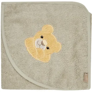 Sterntaler Baby Kapuzenbadetuch 80x80cm Löwe Leo – Weiches, saugfähiges Baumwoll Badetuch mit niedlicher Applikation – Für Babys und Kleinkinder, steingrau