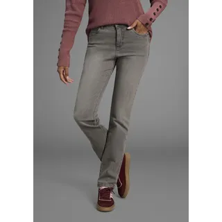 Gerade Jeans ARIZONA "Comfort-Fit", Damen, Gr. 48, N-Gr, grau (grau used), Jeans, Obermaterial: 98% Baumwolle, 2% Elasthan, Basic, normal lang, Jeans Gerade Jeans, High Waist