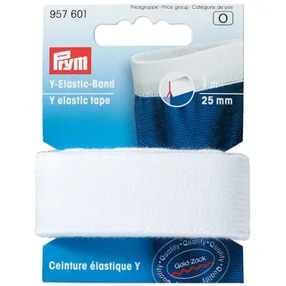Prym Y-Elastic-Band 25 mm weiß, 79% CO 21% ED, 957601