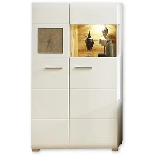 Innostyle Vitrine Fun Plus 80 x 37 x 139 cm Weiß/Braun