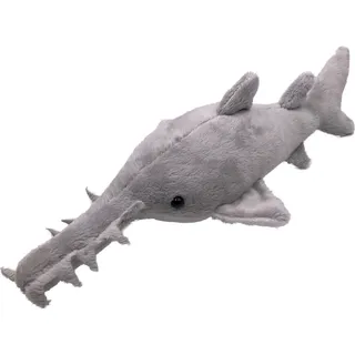 Onwomania Plüschtier Kuscheltier Stoff Tier Sägehai Hai 30 cm - Grau