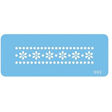 JEM Bordürenschablone mit Gänseblümchen und Punkten, Kunststoff, Blau, 15 x 1 x 15 cm