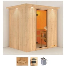 Bild Sauna »Bedine«, (Set), 9 KW-Ofen mit integrierter Steuerung beige