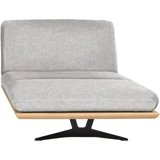Dieter Knoll Ottomane , Grau , Metall , Eiche , massiv , Uni , 114x92x165-218 cm , Stoffauswahl, Schlafen auf Sitzhöhe, Rücken echt , Wohnzimmer, Sofas & Couches, Sofas, Recamieren