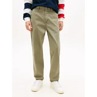 Chinohose TOMMY JEANS "SONNY", Herren, Gr. 32, Länge 30, utility sage, Web, Obermaterial: 96% Baumwolle, 4% Elasthan, Hosen Chinohose, Tapered Fit