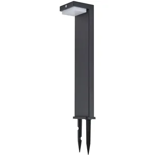Lindby LED Solarleuchten Eleazar dimmbar mit Bewegungsmelder (spritzwassergeschützt (Modern) in Schwarz aus Aluminium (1 flammig,) - Solarlampe Solarleuchte Garten