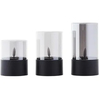 Brilliant LED Kerzen 10/12,5/15 cm schwarz 3 St.