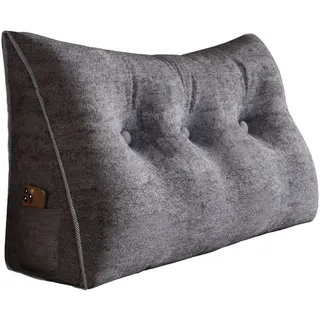 Vercart Keilkissen Samt Ergonomisches 100cm , Grau , Textil , Mode , Rechteckig , 20x100 cm , Ce , Heimtextilien, Wohntextilien, Kissen, Rückenkissen