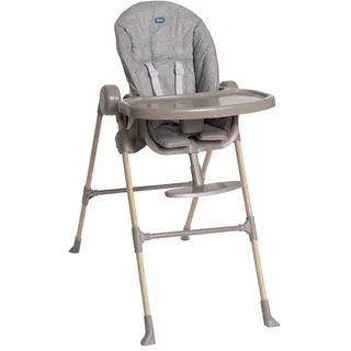 Chicco Polly Essential, Kinderhochstuhl für Babys Von 0 Monaten bis 15 kg, 3 Neigepositionen, 7 Höhenstufen, verstellbarer Fußstütze, Kompakt verstaubar, Modernes Design, Hellgrau